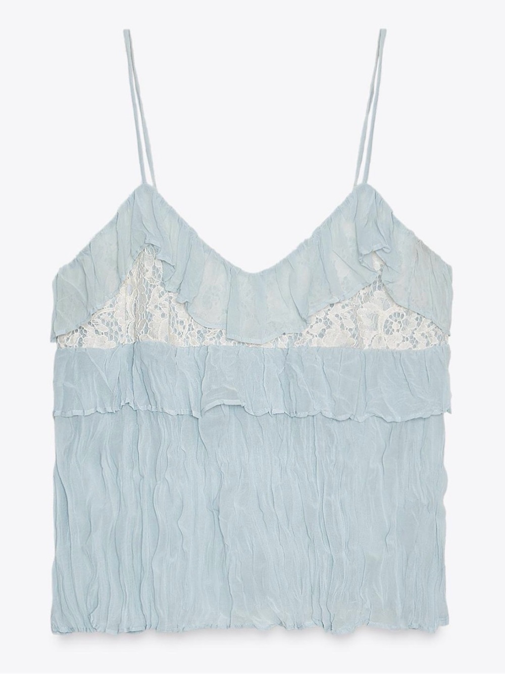 Zara Baby Blue Lace romantic Olivia Camisole Top